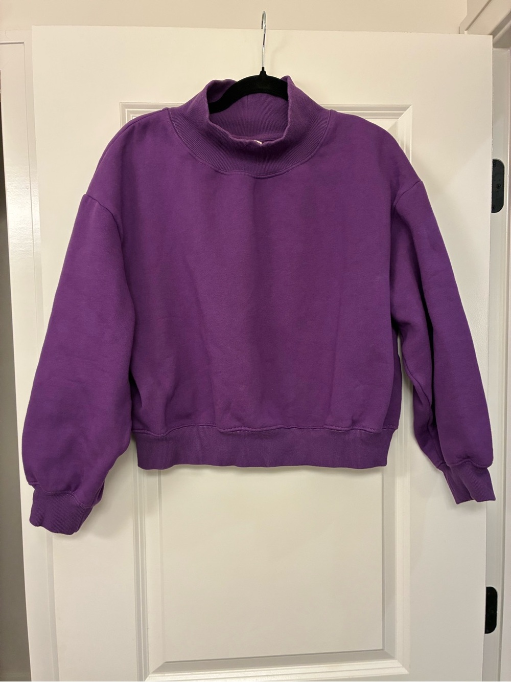Women's Purple Mock Neck Sweatshirt